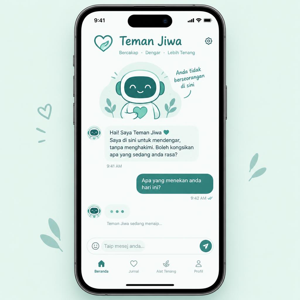 Skrin perbualan Teman Jiwa di telefon pintar
